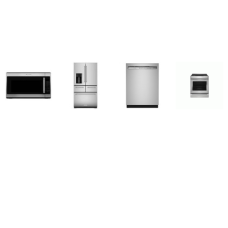 Kitchenaid 4 Stainless Steel Package : Induction Slide-In Even-Heat True Convection Range Oven Air Fry Steam Bake, 2.0 CF OTR MW 300 CFM, 39 dBA Dishwasher Third Level Utensil Rack, 36-Inch French 5-Door Refrigerator Exterior Ice and Water Dispenser 