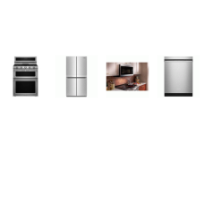 Kitchenaid 4 Stainless : Gas Range Double Oven True Convection, 1.9CF OTR MW 400 CFM, 41 DBA Dishwasher, Counter-Depth 4-Door Refrigerator Ice Maker