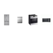 LG 4 STAINLESS STEEL PACKAGE: Slide-In Electric Range Self Clean Oven, 1.8CF OTR MW 300CFM Sensor Cook, 50 dB Dishwasher Stainless Tub ENERGY STAR, 33 inchW 25 cu. ft. French Door Refrigerator W/Ice Maker