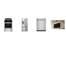 Maytag 4 FINGERPRINT RESISTANT STAINLESS STEEL APPLIANCE PACKAGE : 30 Inch Electric Range True Convection Oven, 1.1 cu. ft. Built-in Design Over-the-Range Microwave 300 CFM, Fully Integrated Dishwasher 47 dB Stainless Interior 3rd Rack Energy Star, 3