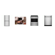 Kitchenaid 4 Stainless : Gas Slide-In Range True Convection Oven Air Baking, 1.9CF OTR MW 400CFM, 41DBA Dishwasher ProDry, Counter-Depth 4-Door Refrigerator Icemaker