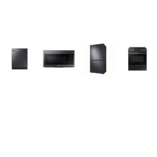 Samsung 4 Black STAINLESS : Slide-in 5 Electric Range Air Fry Convection Oven, Dishwasher StormWash 48 dB, OTR Convection Microwave 300CFM, Counter Depth French 4-Door Flex refrigerator AutoFill Water Pitcher Dual Ice Maker