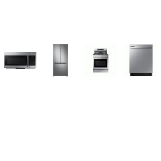 Samsung 4 STAINLESS : 5BRS GAS RANGE Stainless Cooktop Convection Oven Air Fry Griddle, OTR MW, Dishwasher 53DBA, 33 Inch Counter Depth French Door W/ICE MAKER ENERGY STAR