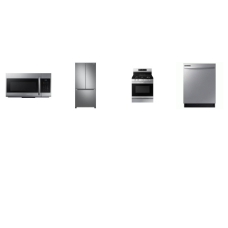 Samsung 4 STAINLESS : 5BRS GAS RANGE Convection Oven Air Fry, 1.7CF OTR MW, Dishwasher 53DBA, 33 Inch Counter Depth French Door W/ICE MAKER ENERGY STAR