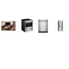 Kitchenaid 4 Stainless : Slide-In Electric Range Even-Heat True Convection Oven Air Fry, 1.9 CF OTR MW 400 CFM, 41 DBA Dishwasher, 33 inchW French Door Refrigerator Interior Water Dispenser Automatic Ice M