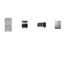 LG 4 STAINLESS APPLIANCE PKG: 5.8 cu ft. Smart Wi-Fi Fan Convection Gas Slide-in Range Air Fry, 2.1CF OTR MW ExtendaVent 400CFM, TrueSteam Dishwasher 44 dB Adjustable 3rd Rack, 36 Inch 4 Door French Door Refrigerator 26.9 Cu. Ft. Internal Ice Maker/W