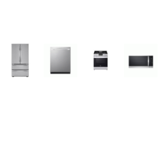 LG 4 STAINLESS : Fan Convection Gas Slide-in Range Air Fry,OTR MW, TrueSteam Dishwasher 46 dB, 36 Inch 4 Door French Door Refrigerator 26.9 Cu. Ft. Internal Ice Maker/W