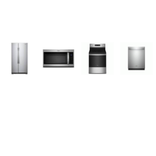 Whirlpool 4 STAINLESS STEEL APPLIANCE PACKAGE : Smoothtop electric range Self-Cleaning Oven, 1.7CF OTR MW 300 CFM, Fully Integrated Dishwasher 51 dBA 3rd Rack ENERGY STAR, 25.1 Cu. Ft. 36 Inch Side-by-Side Refrigerator