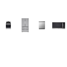 LG 4 STAINLESS APPLIANCE PKG: Smart Smooth Top Range 5 Elements Oven, 1.7 cu. ft. Over-the-Range Microwave Oven 300 CFM, Dishwasher 50 dBA Stainless Interior ENERGY STAR, 22.7CF Counter-Depth French 4-Door Refrigerator Internal Water Dispenser Ice Ma