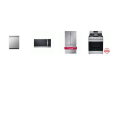 LG 4 STAINLESS APPLIANCE PKG: Gas Smart Range 5 Sealed Burners 5.8 Cu. Ft. Convection Oven Air Fry Self Clean Griddle, 1.8CF OTR MW 300CFM Sensor Cook, Dishwasher 50 dBA Stainless Interior ENERGY STAR, 26.5CF Counter-Depth French Door Refrigerator In