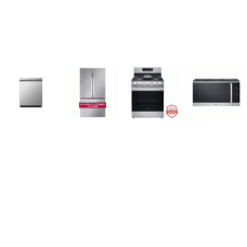 LG 4 STAINLESS APPLIANCE PKG: Gas Smart Range 5 Sealed Burners 5.8 Cu. Ft. Convection Oven Air Fry Self Clean Griddle, 1.8CF OTR MW 300CFM Sensor Cook, Dishwasher 50 dBA Stainless Interior ENERGY STAR, 26.5CF Counter-Depth French Door Refrigerator In