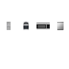 LG 4 STAINLESS APPLIANCE PKG: 5 Gas Burners Range Oven, 1.7CF OTR MW 300CFM, Dishwasher 50 dBA Stainless Interior ENERGY STAR, 33 Inch French Door Refrigerator 25.10 Cu. Ft. Filtered Water Icemaker