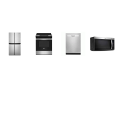 Whirlpool 4 STAINLESS  : Slide-In Electric Range Self Clean Oven, OTR MW, 515 dBA Dishwasher, 36 Inch Counter-Depth 4-Door French Door Refrigerator W/Ice Maker