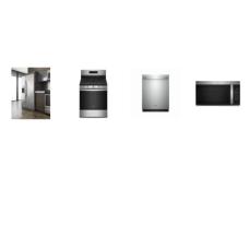 Whirlpool 4 Fingerprint Resistant STAINLESS  :  Gas Range Convection Oven Air Fry, 1.7CF OTR MW, Dishwasher 51 dBA 3rd Rack, Counter Depth Side-by-Side Refrigerator EXT WD