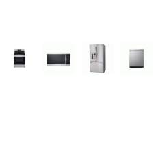 LG 4 STAINLESS  : Smooth Top Range Oven, 1.8CF OTR MW, TrueSteam Dishwasher 44 dB, 28 cu.ft French Door Refrigerator Ice Maker/Water Dispenser
