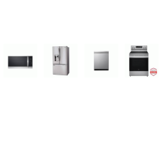 LG 4 STAINLESS : Electric  Range Convection Oven Air Fry, 1.8CF OTR MW Sensor Cook, TrueSteam Dishwasher 44 dB, 28 cu.ft French Door Refrigerator Ice Maker/Water Dispenser