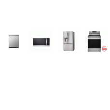 LG 4 STAINLESS : Electric  Range Convection Oven Air Fry, 1.8CF OTR MW Sensor Cook, Dishwasher 50dB, 28 cu.ft French Door Refrigerator Ice Maker/Water Dispenser