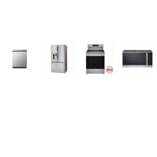 LG 4 STAINLESS : Electric  Range Convection Oven Air Fry, 1.8CF OTR MW Sensor Cook, Dishwasher 50dB, 28 cu.ft French Door Refrigerator Ice Maker/Water Dispenser