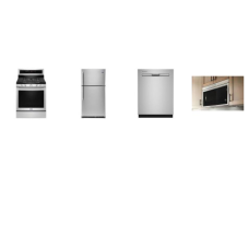 Maytag 4 Fingerprint-Resistant Stainless Steel Appliance Package : Gas Range True Convection Oven Power Preheat, 1.1 cu. ft. Built-in Design Over-the-Range Microwave 300 CFM, Fully Integrated Dishwasher 47 dB Stainless Interior 3rd Rack Energy Star, 