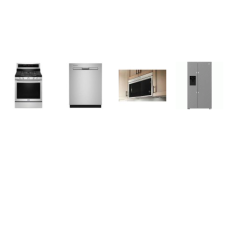 4 Stainless : Maytag Gas Range True Convection Oven, Built-in Design OTR MW, DW47 dB, And beko SBS Counter Depth Refrigerator EXT WD