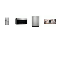 Frigidaire Gallery 4 Smudge-Proof STAINLESS APPLIANCE : 5brs Gas Range Convection Oven Air Fry Griddle, 1.9CF OTR MW 400 CFM Sensor Cook, Stainless Tub Built-In 47 dBA Dishwasher Third Level Rack, Counter-Depth 4-Door French Door Smart Refrigerator E