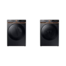 Samsung 5.0 cu. ft. Smart Front Load Washer Super Speed Wash Steam And Stackable 7.5 cu. ft. Smart Electric Dryer Steam Sanitize+ Sensor Dry - Brushed Black -