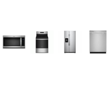 Whirlpool 4 Fingerprint Resistant Stainless : Smoothtop 5 Elements Electric Range Convection Oven Air Fry, OTR MW, Dishwasher 3rd Rack 47 dBA, 36-inch Wide Side-by-Side Refrigerator - 25 cu. ft.