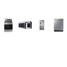 Samsung 4 STAINLESS : Smoothtop Range Convection Oven Air Fry, OTR MW, Dishwasher 53DBA, 30 inchW French Door Refrigerator Ice Maker EXT Water Dispenser
