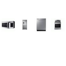 Samsung 4 STAINLESS : Smoothtop Range Convection Oven Air Fry Griddle, OTR MW, Dishwasher 53DBA, 30 inchW French Door Refrigerator Ice Maker EXT Water Dispenser