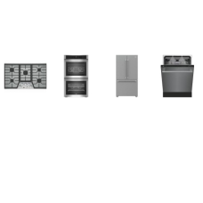 beko 4 Stainless Steel Appliance Package : 36 Inch Gas Cooktop 5 Sealed Burners Continuous Grates, 30 Inch Double Electric Wall Oven Twin Turbo Convection Self Clean Air Fry, Fully Integrated Dishwasher Stainless Tall Tub Third Rack 45 dB, 36 Inch Co