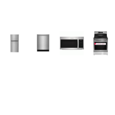 Frigidaire Gallery 4 Smudge-Proof Stainless Steel Package: Electric Range 5 Smooth Top Elements Air Fry Convection Oven, 1.9CF OTR MW 400 CFM, Fully Integrated Dishwasher 52 dBA OrbitClean, 20CF Freezer Refrigerator Energy Star