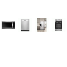 Whirlpool 4 STAINLESS STEEL APPLIANCE PACKAGE : Continuous Grates Gas Range Oven, 1.7CF OTR MW 300 CFM, 55 dBA Dishwasher Adjustable Upper Rack, 36 Inch Side By Side Refrigerator Factory Installed Ice Maker Water Dispenser