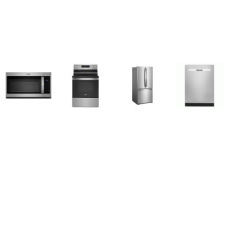 Whirlpool 4 Fingerprint Resistant STAINLESS STEEL APPLIANCE PACKAGE : Smoothtop electric range Self-Cleaning Oven, 1.7 OTR Microwave 300 CFM, 55 dBA Dishwasher, 30 Inch French Door Refrigerator Ice Maker