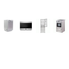 APT SIZE 4 STAINLESS : Avanti 20 inch Smooth Top Electric Range Oven, 18 inch Dishwasher, And Sharp  24 Inch Over-the-Range Microwave , 24 Inch 11.5CF Counter Depth Bottom Mount Refrigerator