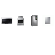 Samsung 4 STAINLESS : CONVECTION MW, RANGE CONVECTION OVEN AIR FRY, 42 dBA Dishwasher, FRENCH 4-DR FLEX REF FAMILY HUB