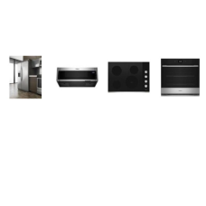 Whirlpool 4 Stainless Steel APPLIANCE PACKAGE : 30-inch Electric Ceramic Glass Cooktop Dual Radiant Element, 1.1 cu. ft. Low Profile Microwave Hood Combination 400 CFM, 30 Inch 5.0 Cu. Ft. Smart Single Fan Convection Oven Air Fry, Counter Depth Side-