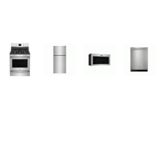 Frigidaire Professional 4 Smudge-Proof Stainless : Gas Range CONVECTION Oven, Dishwasher STAINLESS INTERIOR 47 dB, 1.9CF OTR MW Air Fry Convection 400 CFM, 20.0 Cu. Ft. Top Freezer Refrigerator LED 