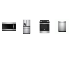 Whirlpool 4 APPLIANCE PACKAGE : 30 inch Slide In Gas Range Oven Self Clean, 1.7CF OTR MW 300 CFM, Fully Integrated Dishwasher 51 dBA 3rd Rack ENERGY STAR, 24.5 Cu. Ft. 4-Door French Door Refrigerator External Ice and Water Dispenser