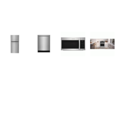 Frigidaire Gallery 4 Smudge-Proof STAINLESS APPLIANCE : 5brs Gas Range Convection Oven Air Fry Griddle, 1.9CF OTR MW 400 CFM,  Fully Integrated Dishwasher 52 dBA OrbitClean, 20CF Freezer Refrigerator Energy Star