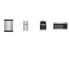 Frigidaire 4 Stainless : EvenTemp Element SMOOTH TOP RANGE OVEN, OTR MW, DW, Top Freezer Refrigerator