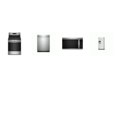 Whirlpool 4 Stainless : Counter Depth Side-by-Side Refrigerator TruCool EXT WD, 5 Burners Gas Range Self Clean Convection Oven Air Fry, 1.9cf OTR MW, Dishwasher 51dBA