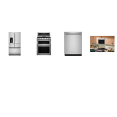 Kitchenaid 4 Stainless Steel Package : Gas Range Double Oven Even-Hea True Convection, 30 Inch Multifunction Flush Built-In Design Over-the-Range Convection Microwave Oven Infrared Air Fry, 44 DBA Dishwasher 3RD Rack Stainless Steel Interior, 25.8 Cu