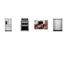 Kitchenaid 4 Stainless : Gas Range Double Oven Even-Heat True Convection, 1.9CF OTR MW 400CFM, 41 dBA Dishwasher, 36" French 5-Door Refrigerator EXT WD
