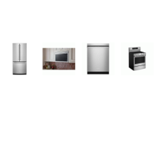 Kitchenaid 4 Stainless : Electric Range  Convection Oven Air Fry, Flush Built-In Design OTR MW, 41 DBA Dishwasher, 30 inchW French Door Refrigerator Interior Water Dispe