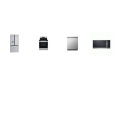 LG 4 STAINLESS STEEL PACKAGE:  Smart Smooth Top Range 5 Elements Oven, 1.8CF OTR MW 300CFM Sensor Cook, Dishwasher 50 dBA Stainless Interior ENERGY STAR, 30 Inch French Door Refrigerator External Water Ice Maker Dispenser Energy Star