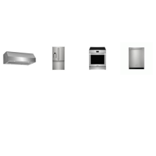 Frigidaire Professional 4 SMUDGE-PROOF STAINLESS :  Slide-In Induction Range Convection Oven Air Fry, 30'' Under Cabinet Range Hood 400 CFM, Dishwasher 45dBA 3 Racks, Counter-Depth French Door Refrigerator WD