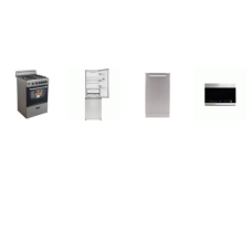APT SIZE 4 STAINLESS : Avanti 24 inch Gas Range Oven, 18 inch 53 dBA Dishwasher, Danby 24 Inch OTR Microwave, Sharp 24 in. Bottom-Freezer Counter-Depth Refrigerator