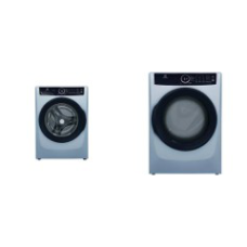 Electrolux 4.5 CF Front Load Washer Stainless Steel Drum And Stackable 8.0 CF Electric Dryer Moisture Sensor - Glacier Blue -