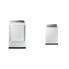 SAMSUNG 4.9 cu. ft. Top Load Washer ActiveWave AND 7.4 cu. ft. Electric Dryer Sensor Dry - WHITE -