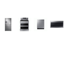 Samsung 4 STAINLESS : Electric Range Flex Duo No-Preheat Air Fry Griddle Convection, 2.1cf Bottom Controls OTR MW,  51 dBA Dishwasher, 28 cu. ft. 4-Door French Door Refrigerator with FlexZone Drawer WD Samsung 4 STAINLESS : Electric Range Flex Duo No-Preheat Air Fry Griddle Convection, 2.1cf Bottom Controls OTR MW,  51 dBA Dishwasher, 28 cu. ft. 4-Door French Door Refrigerator with FlexZone Drawer WD